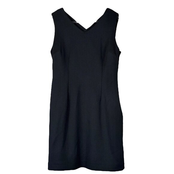 T Tahari Crossback V Neck Sleeveless Zip Cocktail Career Dress Black Size 6 - Picture 9 of 9